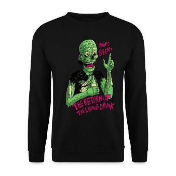 returnoflivingdrunk - Unisex Sweatshirt - black - Front - Alina (178cm) & Michal (187cm)