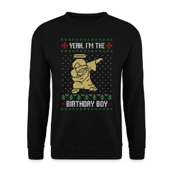 Dabbing jesus christ ugly christmas xmas - Unisex Sweatshirt - black - Front - Alina (178cm) & Michal (187cm)