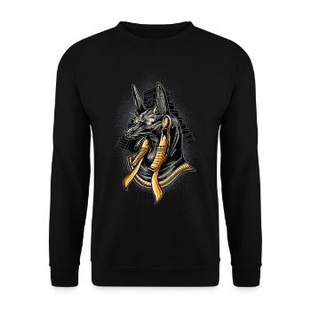 Anubis Ancient Egypt God Illustration - Unisex Sweatshirt - black - Front - Alina (178cm) & Michal (187cm)