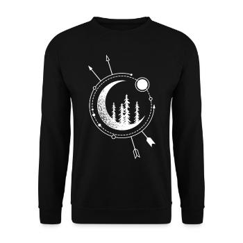 Moderne geometrische Natur Wald Astronomie böhmische - Unisex Pullover - Schwarz - Vorne - Alina (178cm) & Michal (187cm)