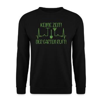 Gärtner Gärtnerin Keine Zeit Der Garten Ruft - Unisex Pullover - Schwarz - Vorne - Alina (178cm) & Michal (187cm)