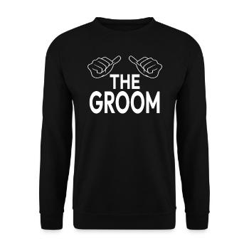 Wedding Groom Engagement Marriage JGA - Unisex Sweatshirt - black - Front - Alina (178cm) & Michal (187cm)