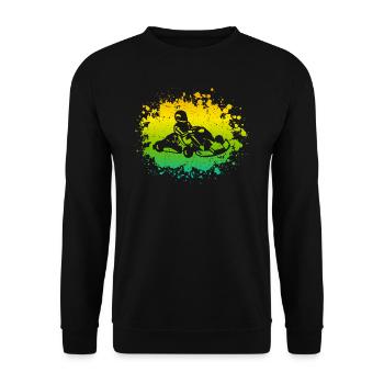 Go Kart Kart Pilote Gokart Motorsport Go-Kart - Sweat-shirt Unisexe - noir - Devant - Alina (178cm) & Michal (187cm)
