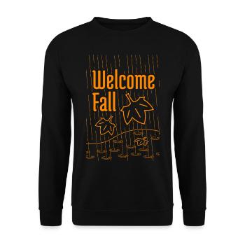Welcome Fall - Unisex Sweatshirt - black - Front - Alina (178cm) & Michal (187cm)