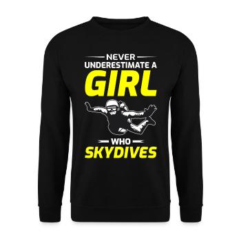 Parachute parachute parachutiste parachutiste parachutisme - Sweat-shirt Unisexe - noir - Devant - Alina (178cm) & Michal (187cm)