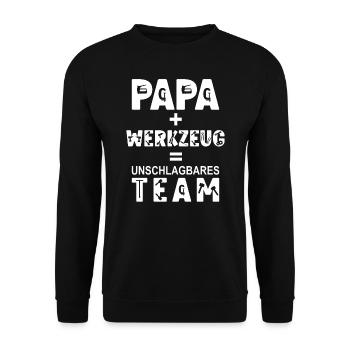 Papa Handwerker Geschenk - Unisex Pullover - Schwarz - Vorne - Alina (178cm) & Michal (187cm)
