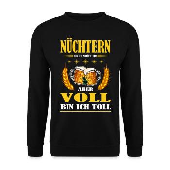 Nüchtern - Unisex Pullover - Schwarz - Vorne - Alina (178cm) & Michal (187cm)