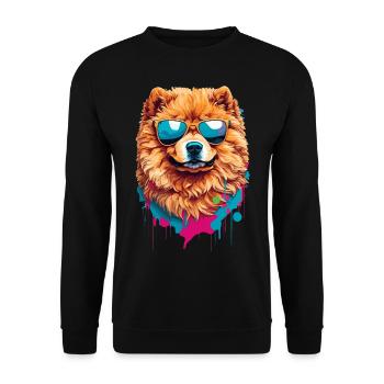 Cute Chow Chow with Sunglasses: Dog Love - Unisex Sweatshirt - black - Front - Alina (178cm) & Michal (187cm)