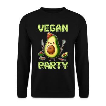 Fête végétalienne à l’avocat - Sweat-shirt Unisexe - noir - Devant - Alina (178cm) & Michal (187cm)