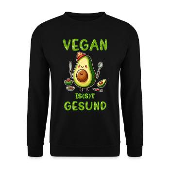 Soirée avocat végétalienne. Le véganisme n’est pas sain ! - Sweat-shirt Unisexe - noir - Devant - Alina (178cm) & Michal (187cm)