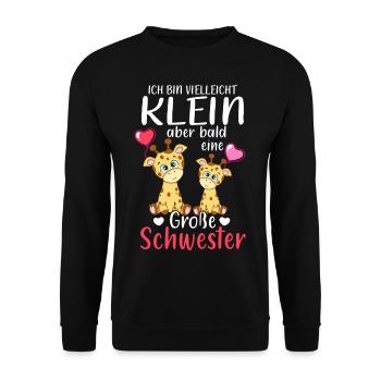 Je suis petite mais bientôt une grande sœur - Sweat-shirt Unisexe - noir - Devant - Alina (178cm) & Michal (187cm)