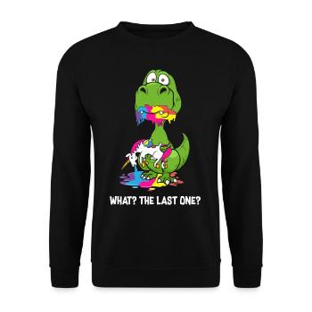 Le dernier dinosaure licorne quoi ? Licorne mangeuse de dinosaures - Sweat-shirt Unisexe - noir - Devant - Alina (178cm) & Michal (187cm)