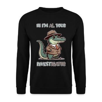 Hi, I'm Al your Investigator - Unisex Pullover - Schwarz - Vorne - Alina (178cm) & Michal (187cm)