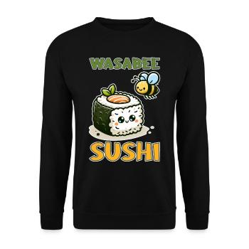 Wasabee Sushi - Sweat-shirt Unisexe - noir - Devant - Alina (178cm) & Michal (187cm)