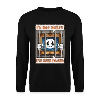 I'm not guilty, I've been framed - Unisex Pullover - Schwarz - Vorne - Alina (178cm) & Michal (187cm)