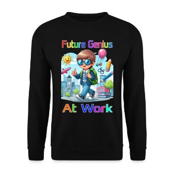 Future Genius at work - Unisex Pullover - Schwarz - Vorne - Alina (178cm) & Michal (187cm)