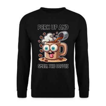 Revigorez-vous et sentez l’odeur du café - Sweat-shirt Unisexe - noir - Devant - Alina (178cm) & Michal (187cm)