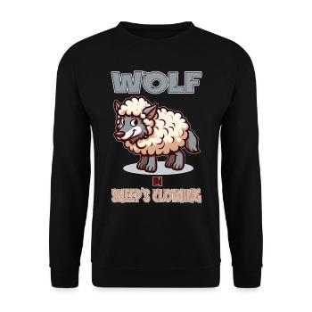 Wolf in Sheep's clothing - Unisex Pullover - Schwarz - Vorne - Alina (178cm) & Michal (187cm)