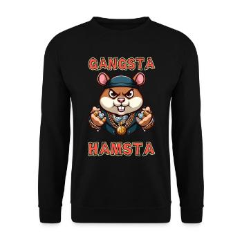 Gangsta Hamsta - Unisex Pullover - Schwarz - Vorne - Alina (178cm) & Michal (187cm)