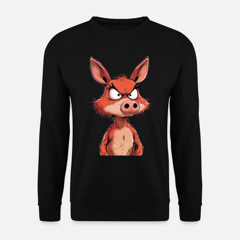 Angry mad pig - Unisex Pullover - Schwarz
