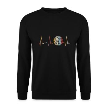 Heartbeat 20 sided cube - Unisex Sweatshirt - black - Front - Alina (178cm) & Michal (187cm)