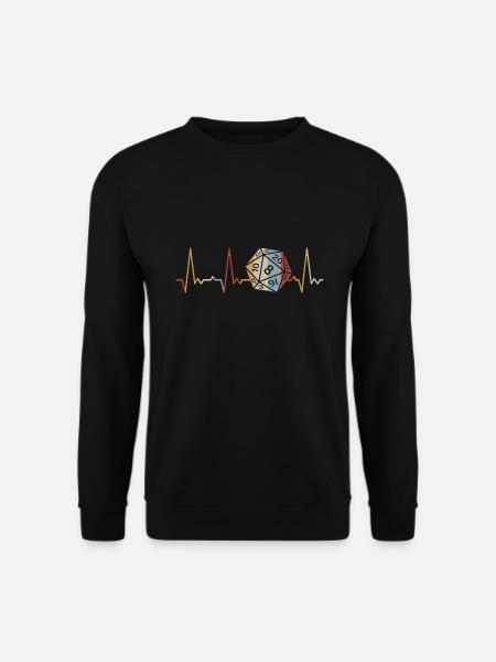 Herzschlag 20 Seitiger Würfel - Unisex Pullover - Schwarz