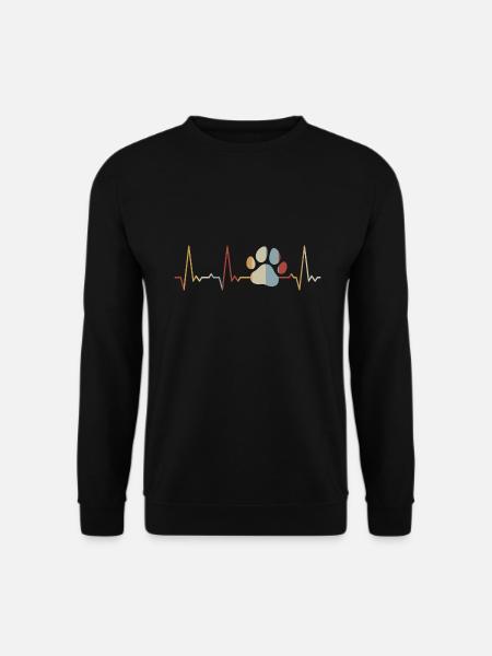 Herzschlag Hundepfote - Unisex Pullover - Schwarz