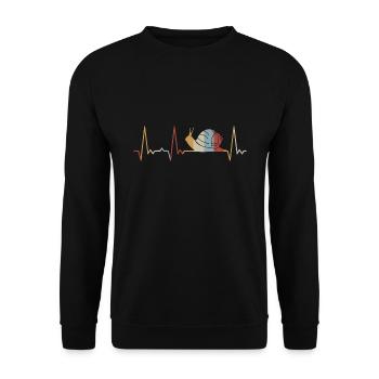 Escargot battant le cœur - Sweat-shirt Unisexe - noir - Devant - Alina (178cm) & Michal (187cm)