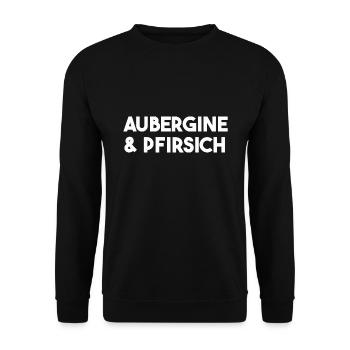 Eggplant & Peach Funny Gift Idea Sexy Fruit - Unisex Sweatshirt - black - Front - Alina (178cm) & Michal (187cm)