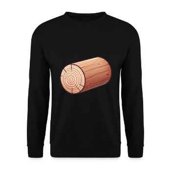 Rustic Wooden Log Illustration - Unisex Sweatshirt - black - Front - Alina (178cm) & Michal (187cm)