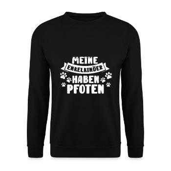 Hunde Opa Großvater Hundeliebhaber bester Freund - Unisex Pullover - Schwarz - Vorne - Alina (178cm) & Michal (187cm)