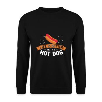 Hot dog adore la saucisse de pomme de terre hot-dog - Sweat-shirt Unisexe - noir - Devant - Alina (178cm) & Michal (187cm)