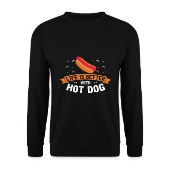 Hot Dog Love Hot Dog Pomme de terre Ketchup - Sweat-shirt Unisexe - noir - Devant - Alina (178cm) & Michal (187cm)