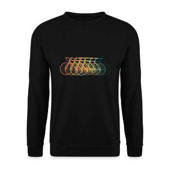 Radfahren Retro - Unisex Pullover - Schwarz - Vorne - Alina (178cm) & Michal (187cm)