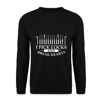 Key Emergency Service Heartbreaker Lockpicking - Sweat-shirt Unisexe - noir - Devant - Alina (178cm) & Michal (187cm)