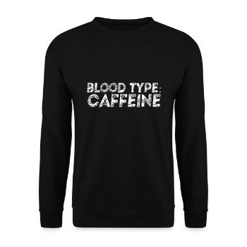 Groupe sanguin : Caféine Idée cadeau Caféine drôle - Sweat-shirt Unisexe - noir - Devant - Alina (178cm) & Michal (187cm)