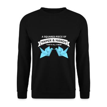 Conception d'origami Kirigami coloré - Sweat-shirt Unisexe - noir - Devant - Alina (178cm) & Michal (187cm)