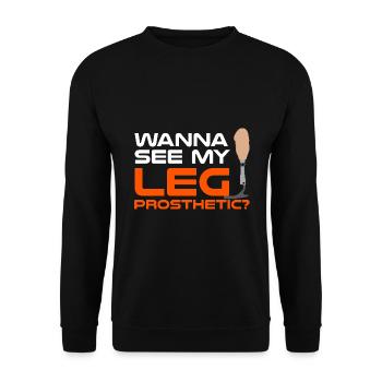 Conception de jambe bionique pour prothèses de jambe - Sweat-shirt Unisexe - noir - Devant - Alina (178cm) & Michal (187cm)