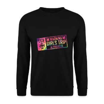 Attention Girls Trip en cours - Sweat-shirt Unisexe - noir - Devant - Alina (178cm) & Michal (187cm)