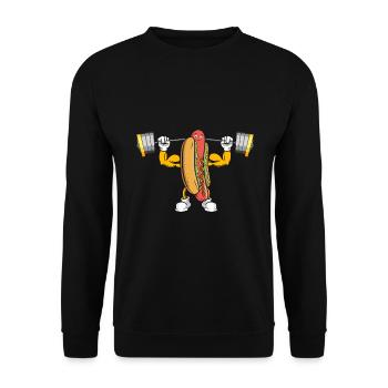 Bodybuilding Hot Dog Fitness Workout Gym - Unisex Sweatshirt - black - Front - Alina (178cm) & Michal (187cm)