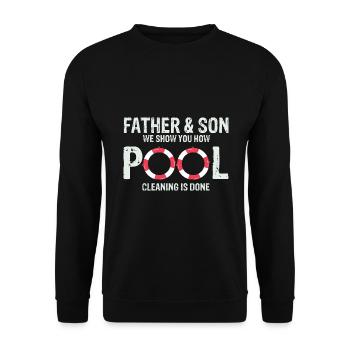 Conceptions de sauveteurs pour les techniciens de piscine - Sweat-shirt Unisexe - noir - Devant - Alina (178cm) & Michal (187cm)