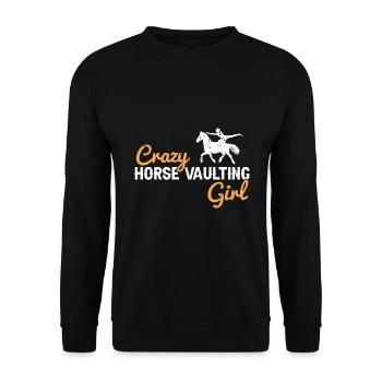Voltigieren Design und Voltigieren Pferde Designs - Unisex Pullover - Schwarz - Vorne - Alina (178cm) & Michal (187cm)