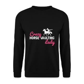 Voltigieren Design und Voltigieren Pferde Designs - Unisex Pullover - Schwarz - Vorne - Alina (178cm) & Michal (187cm)