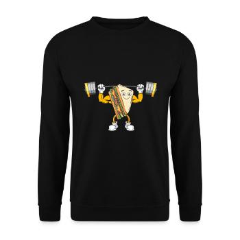 Musculation Sandwich Fitness Workout Gym - Sweat-shirt Unisexe - noir - Devant - Alina (178cm) & Michal (187cm)