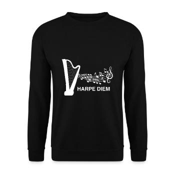 Conception de harpe pour harpiste et joueur de harpe - Sweat-shirt Unisexe - noir - Devant - Alina (178cm) & Michal (187cm)