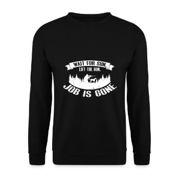 Funny Duck Hunting Design Hunter Hunting Duck Design - Unisex Sweatshirt - black - Front - Alina (178cm) & Michal (187cm)