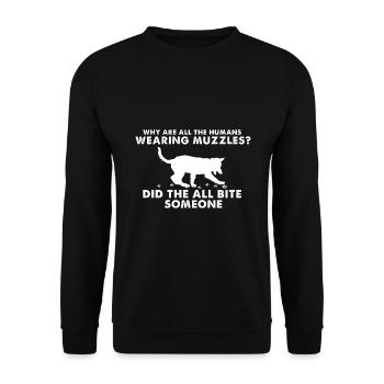 Design Deutscher Schäferhund Polizei Design - Unisex Pullover - Schwarz - Vorne - Alina (178cm) & Michal (187cm)