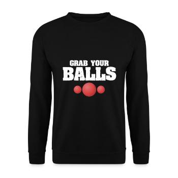 Dodgeball for Dodgeball Player and Gaga Ball - Unisex Sweatshirt - black - Front - Alina (178cm) & Michal (187cm)