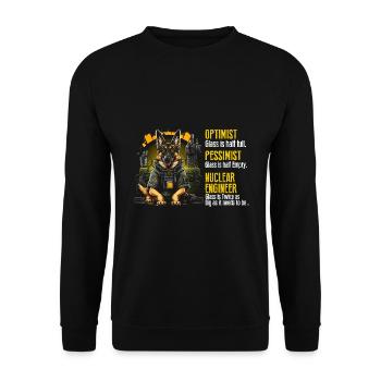 Kernenergie Spruch für Kernenergie - Unisex Pullover - Schwarz - Vorne - Alina (178cm) & Michal (187cm)