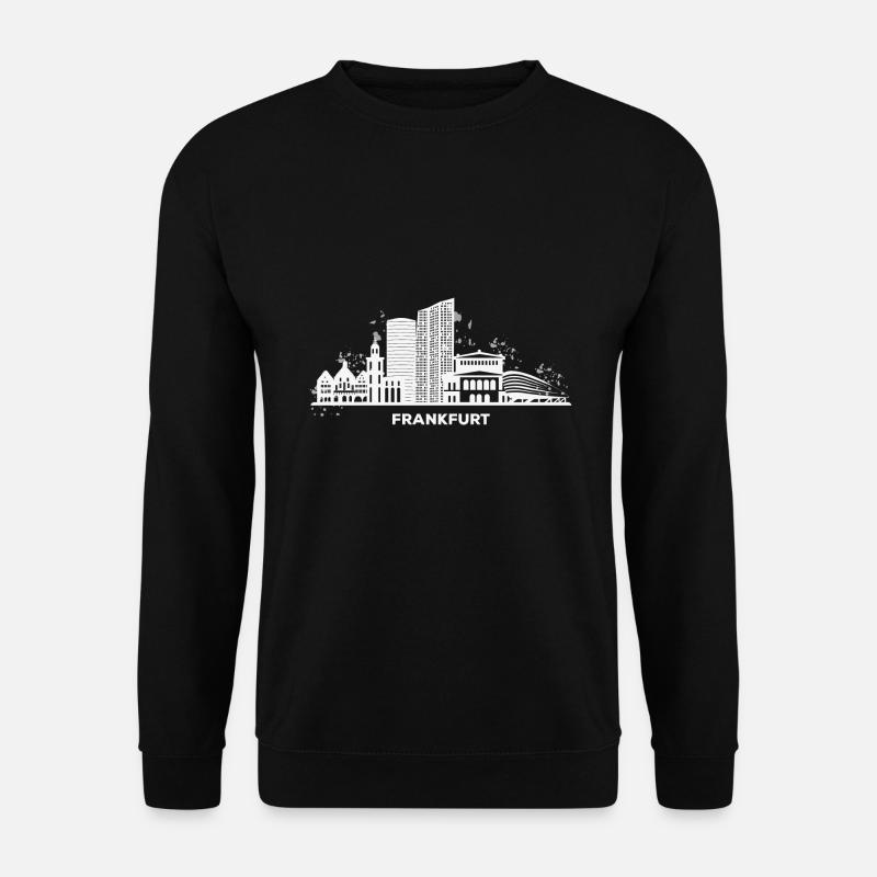 Frankfurter Skyline Bunt Stadtbild Frankfurt - Unisex Pullover - Schwarz